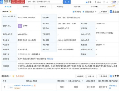 中國鐵路工程設立資產管理公司，注冊資本5000萬元專注工程管理服務